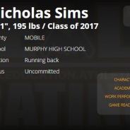 Nicholas Sims ‘GOAT’, Murphy HS, Mobile, Alabama Hits STEALTH TOP 60!